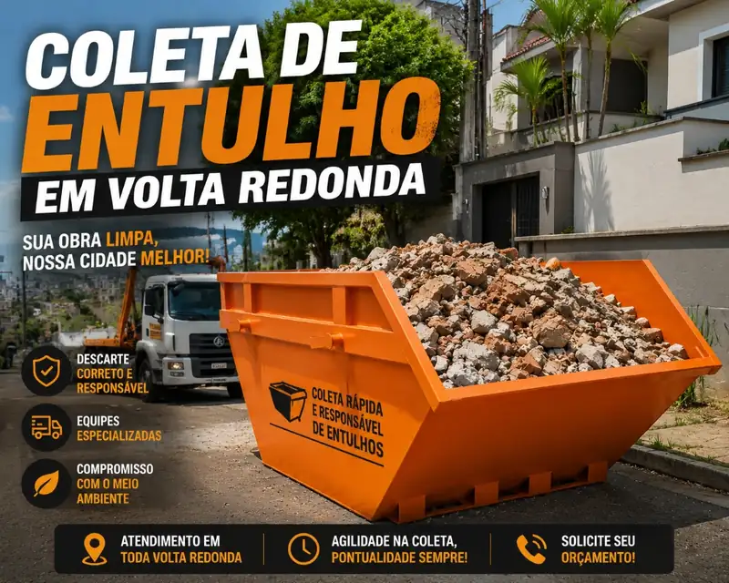 Coleta de entulho rápida e responsável em Volta Redonda