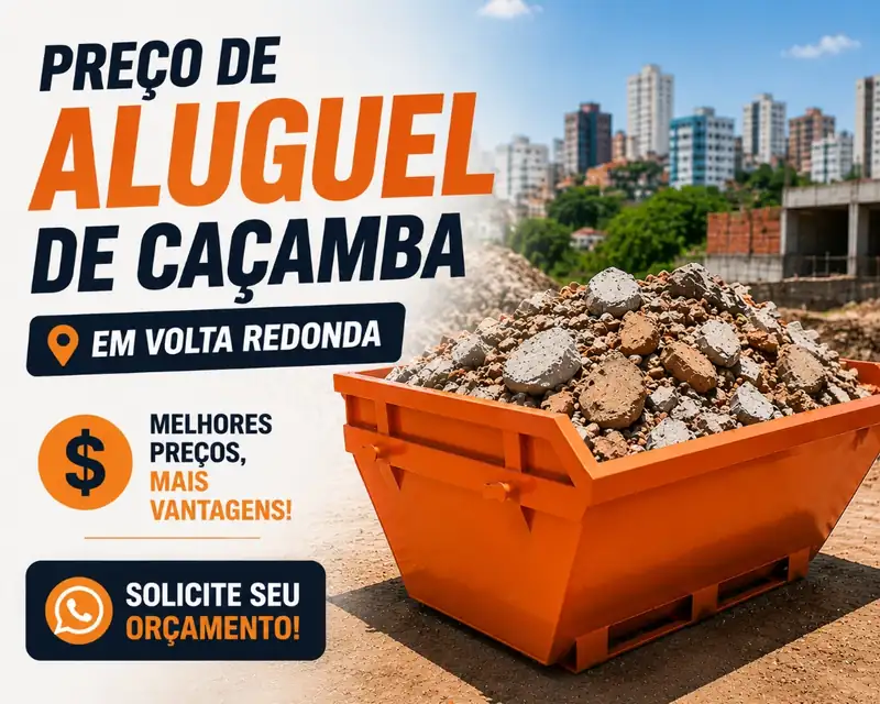 Preços de aluguel de caçamba em Volta Redonda com o melhor custo-benefício